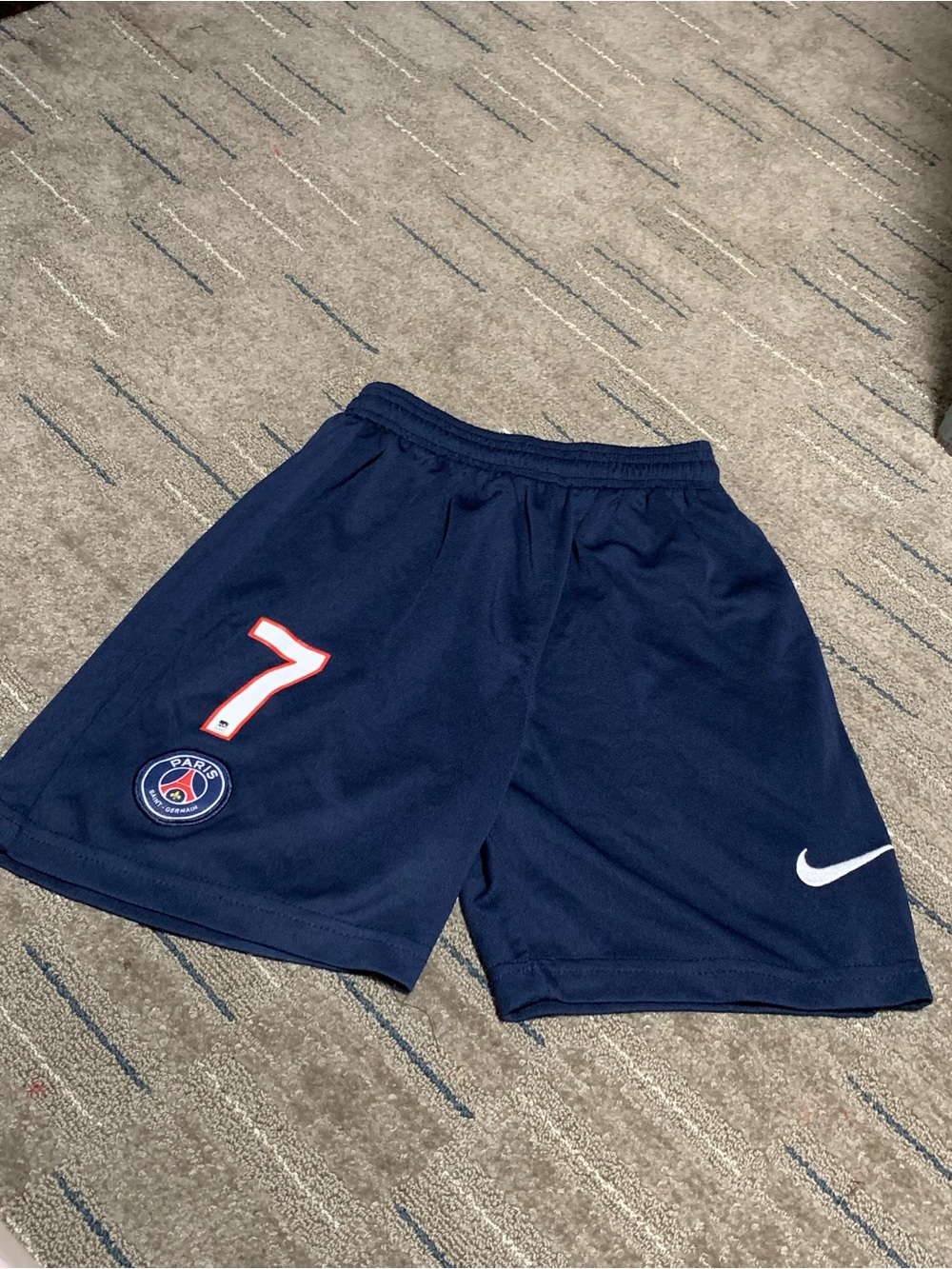 Nike Paris Saint-Germain PSG Soccer Short Number 7 Boys youth Size 26 Navy